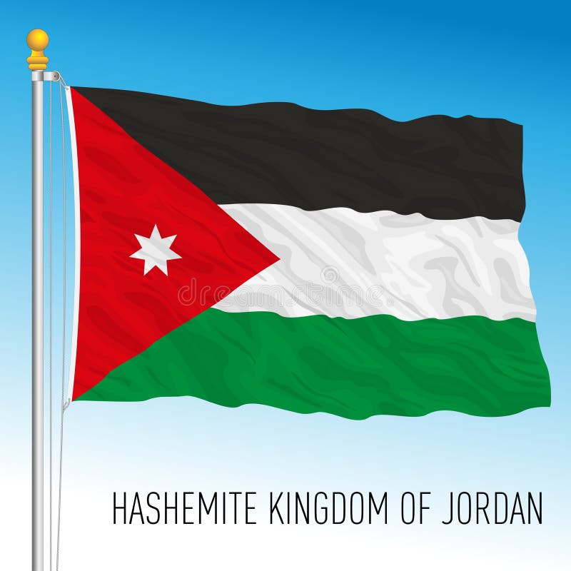 badminton fleksibel cowboy Kingdom of Jordan Official National Flag, Asia Stock Vector - Illustration  of government, background: 222075044