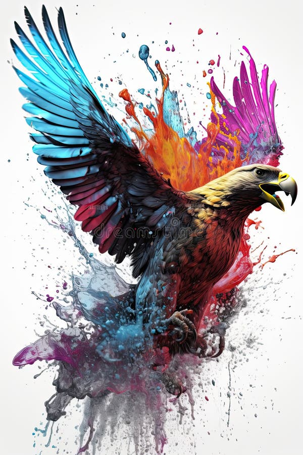Kingfisher, bald eagle and parrot vector illustration