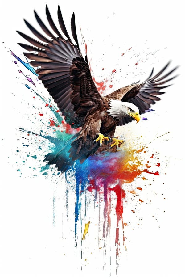 Kingfisher, bald eagle and parrot royalty free illustration