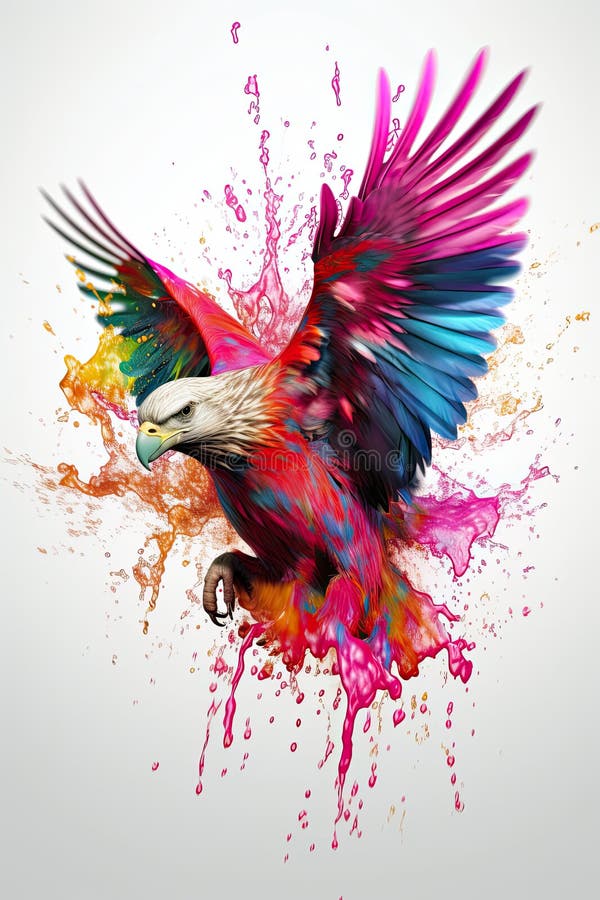 Kingfisher, bald eagle and parrot vector illustration