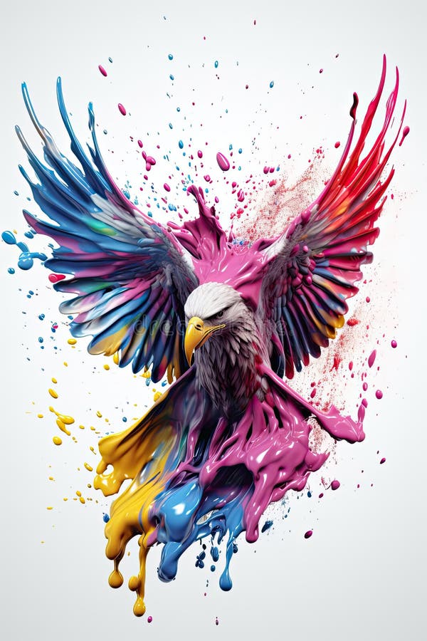 Kingfisher, bald eagle and parrot stock illustration