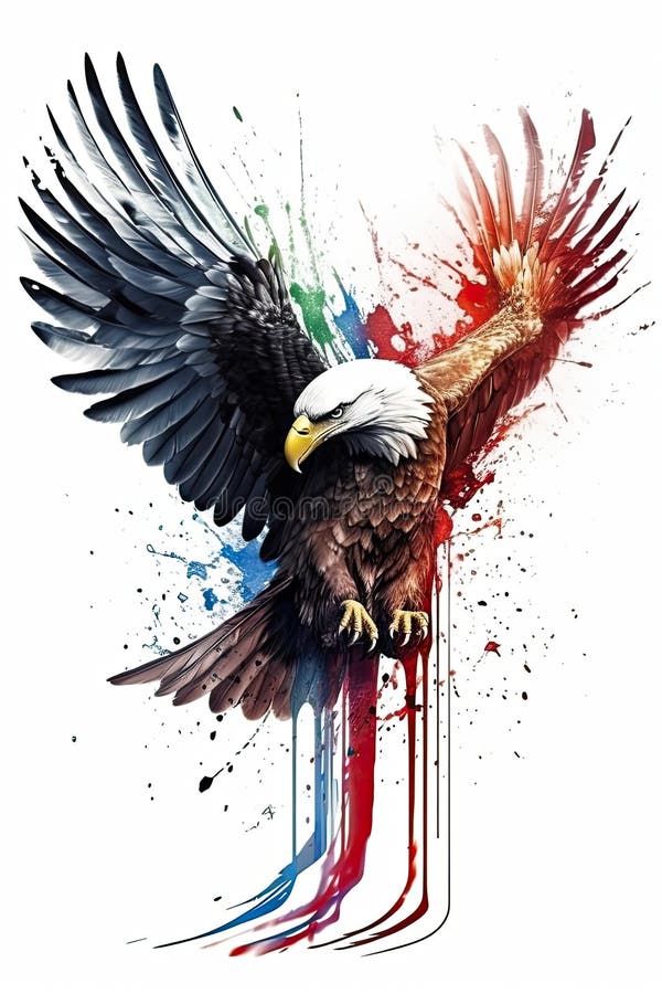 Kingfisher, bald eagle and parrot royalty free illustration