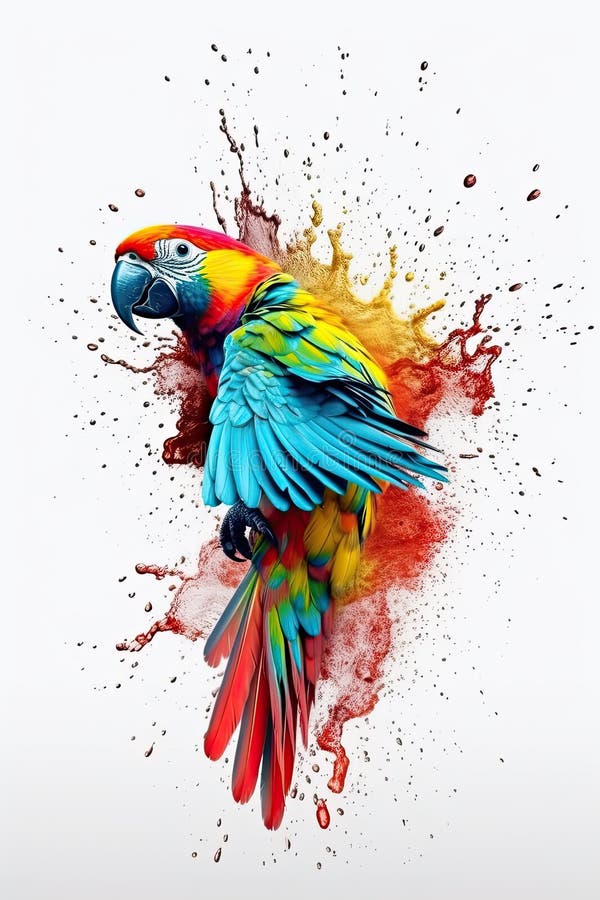 Kingfisher, bald eagle and parrot royalty free illustration