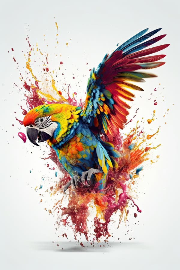 Kingfisher, bald eagle and parrot royalty free illustration