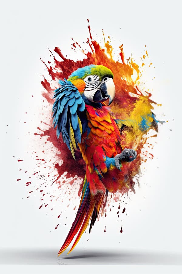 Kingfisher, bald eagle and parrot stock illustration