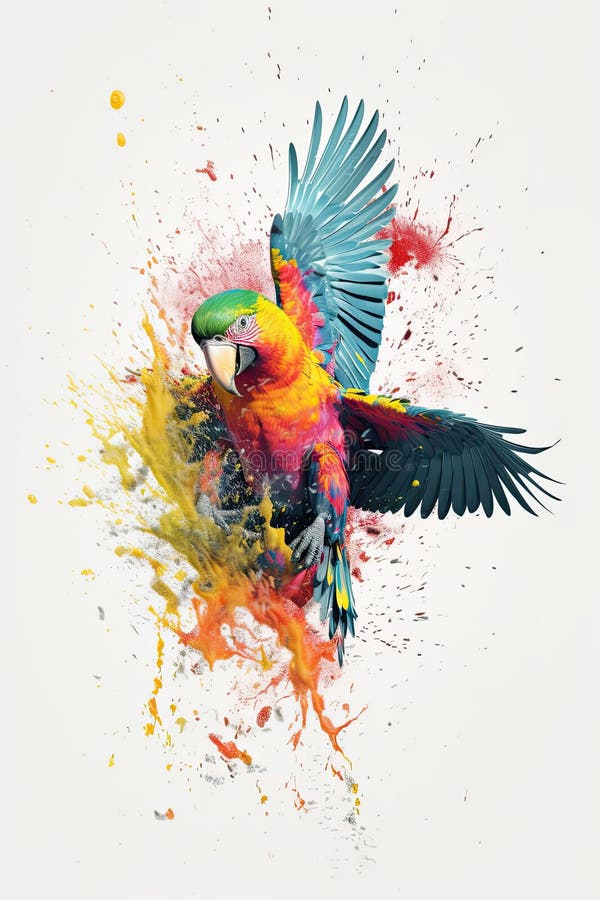 Kingfisher, bald eagle and parrot stock illustration