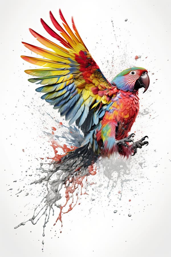 Kingfisher, bald eagle and parrot stock illustration