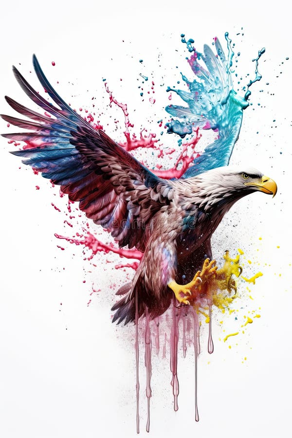 Kingfisher, bald eagle and parrot stock illustration