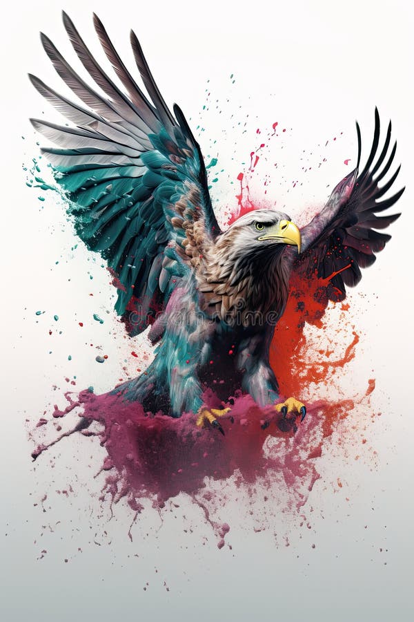 Kingfisher, bald eagle and parrot vector illustration