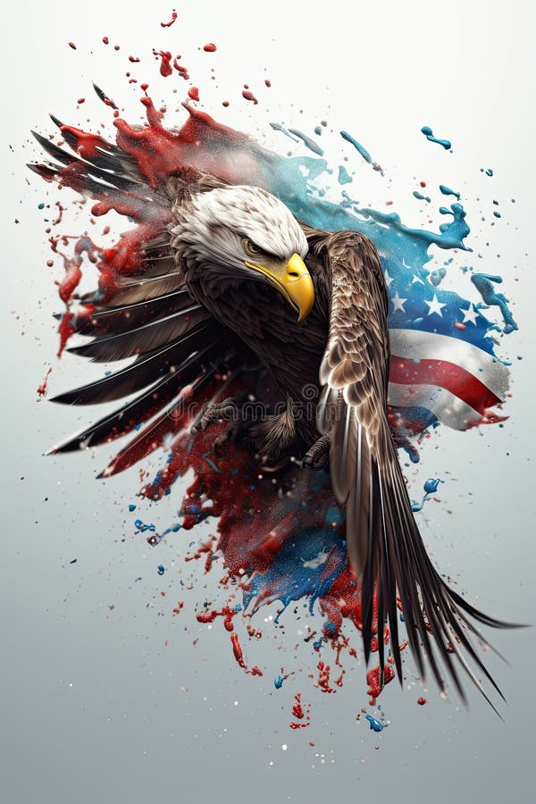 Kingfisher, bald eagle and parrot stock illustration