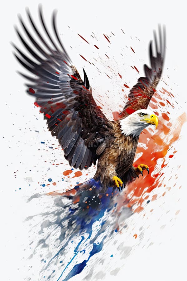 Kingfisher, bald eagle and parrot stock illustration