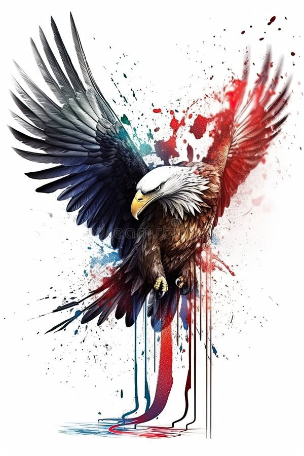 Kingfisher, bald eagle and parrot stock illustration