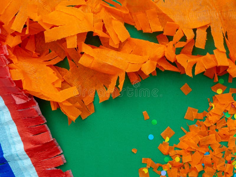 Kingsday decoration in orange, red, white and blue