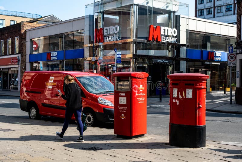 Royal Mail Van Parked Next To Post Boxes on a High Street Editorial ...