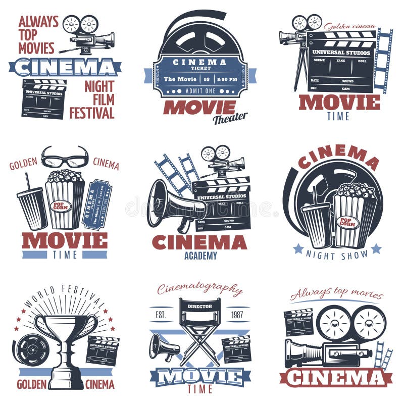 Kino-Embleme in der Farbe