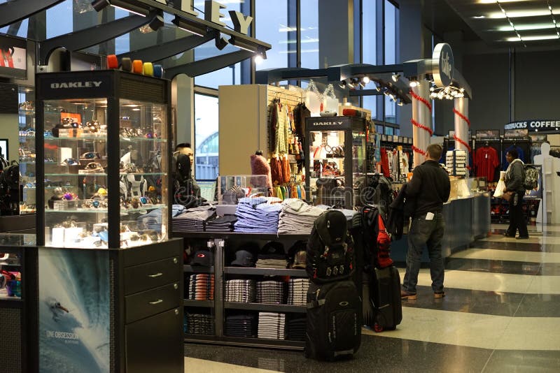 Kiosk vendors at Chicago O'Hare airport stock photos Kiosk vendors at Chicago O'Hare airport stock photos