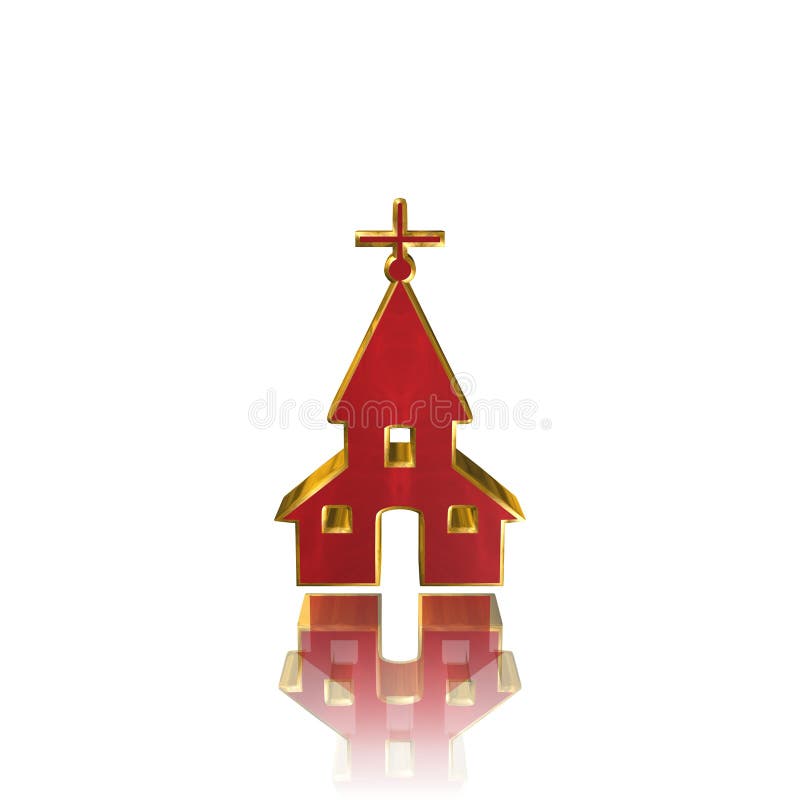 Kirche, Ikone, Zeichen, beste Illustration 3D lizenzfreie abbildung Kirche, Ikone, Zeichen, beste Illustration 3D lizenzfreie abbildung
