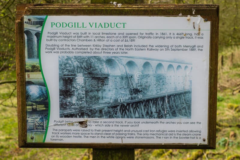 01.04.2022 Kirkby stephen, Cumbria, Uk. Podgill Viaduct is a listed Grade II structure about one and half miles east of Kirkby Stephen East Station. 01.04.2022 Kirkby stephen, Cumbria, Uk. Podgill Viaduct is a listed Grade II structure about one and half miles east of Kirkby Stephen East Station