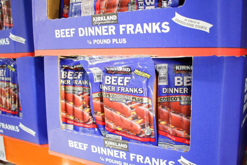 Kirkland Signature Beef Dinner Franks at Store Editorial Image Image