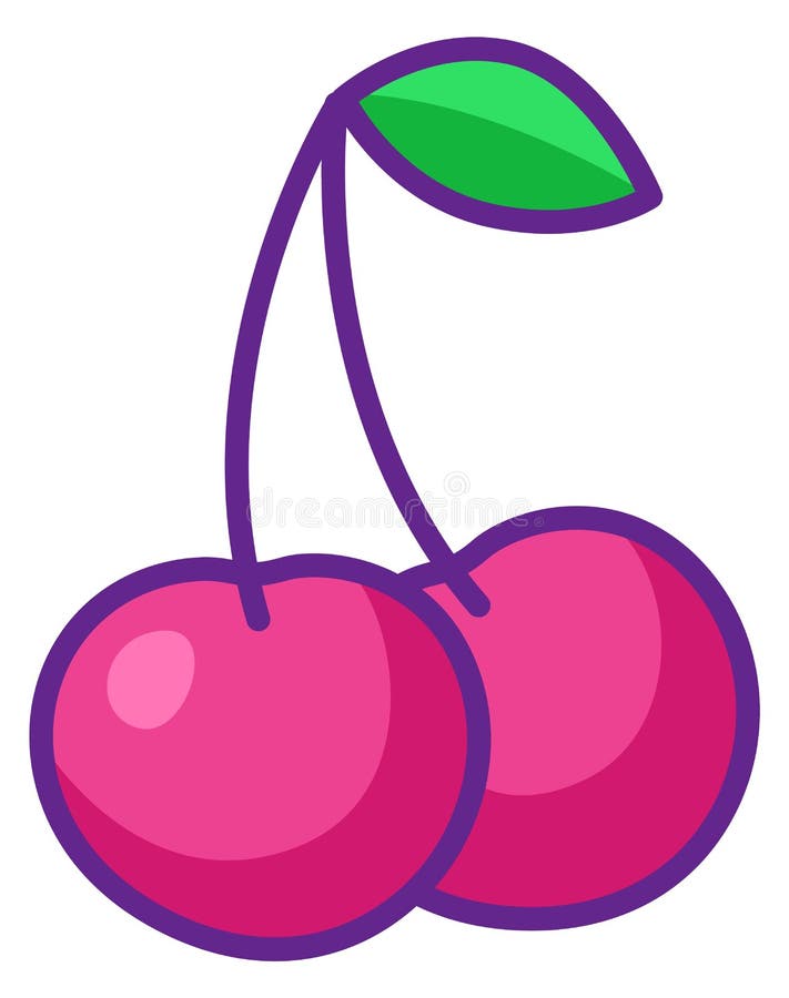 Kirschensymbol. Farbzeichen für rosa Beeren vektor abbildung
