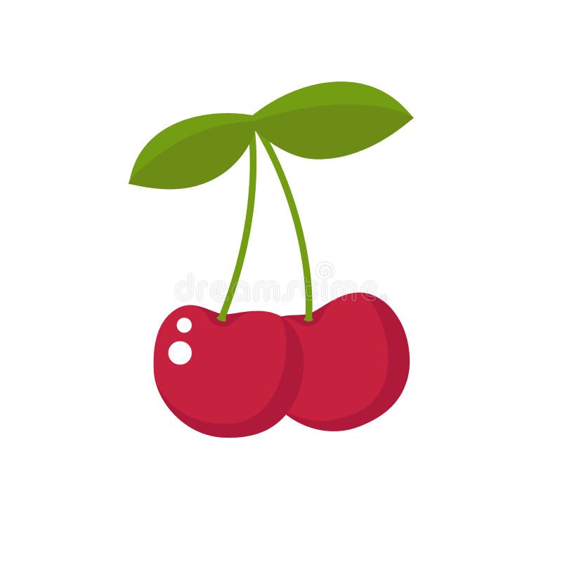 Kirschkarikatur, übersichtliches Design Kirschikone clipart vektor abbildung