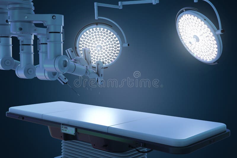 Kirurgirum med robotic kirurgi arkivfoton Kirurgirum med robotic kirurgi arkivfoton