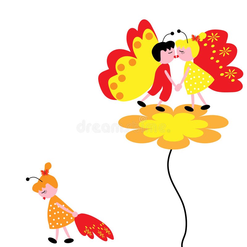 The Kiss butterfly on flower.