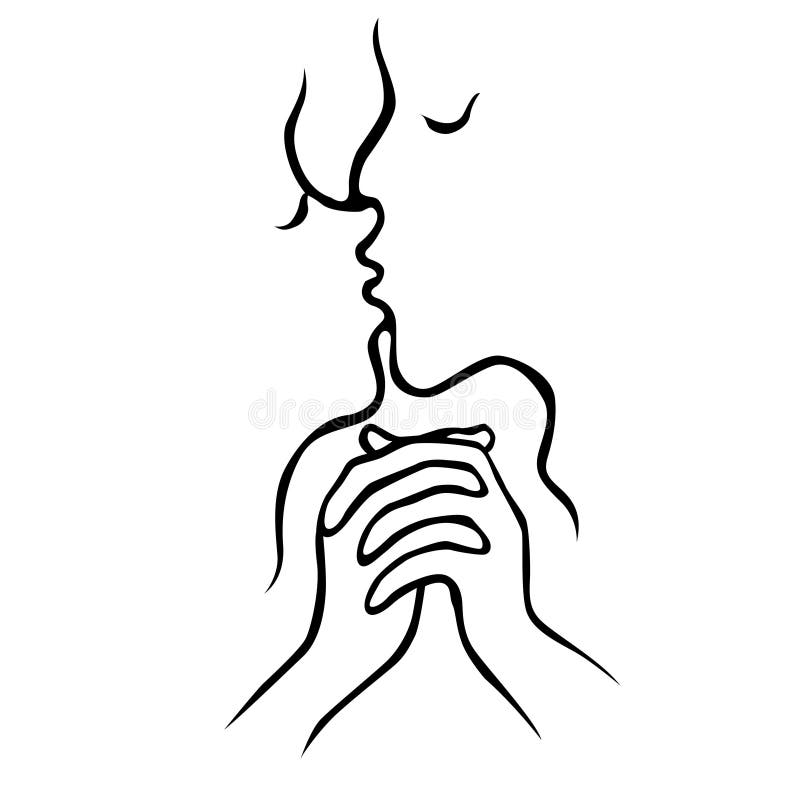 Kiss drawing stock illustration. Image of color, adult 23275222