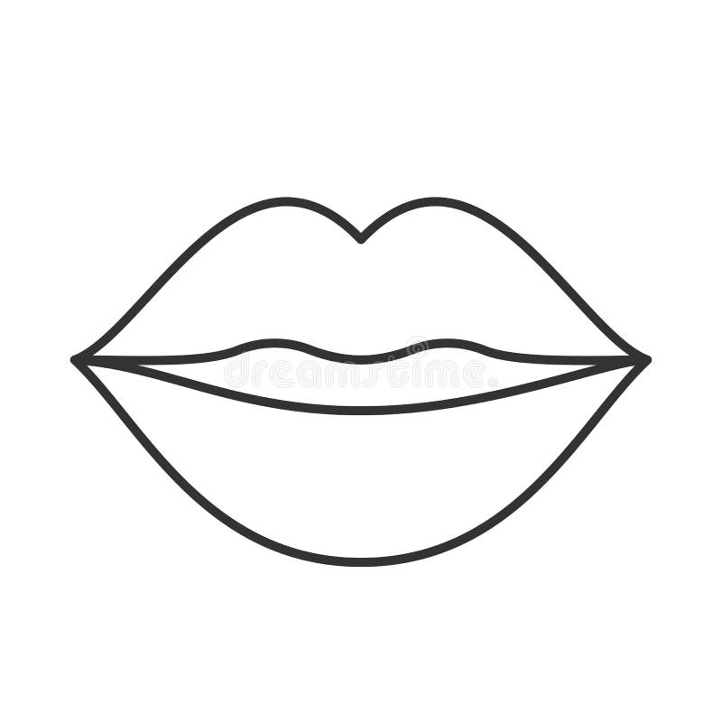 Lips Linear Icon Stock Vector Illustration Of Pictogram