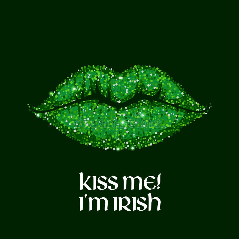 Green Glitter Lips Kiss Me I Am Irish St Patricks Day Shirt Green Glitter Lips Kiss Me I Am Irish St Patricks Day Shirt