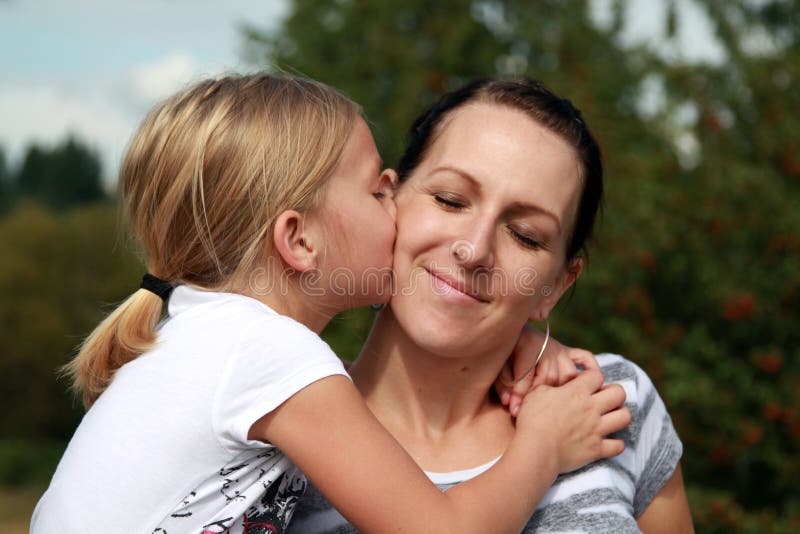 Download Kiss for Mom stock photo. Image of sunny, child, white - 16087932