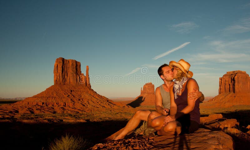 A kiss in monument valley