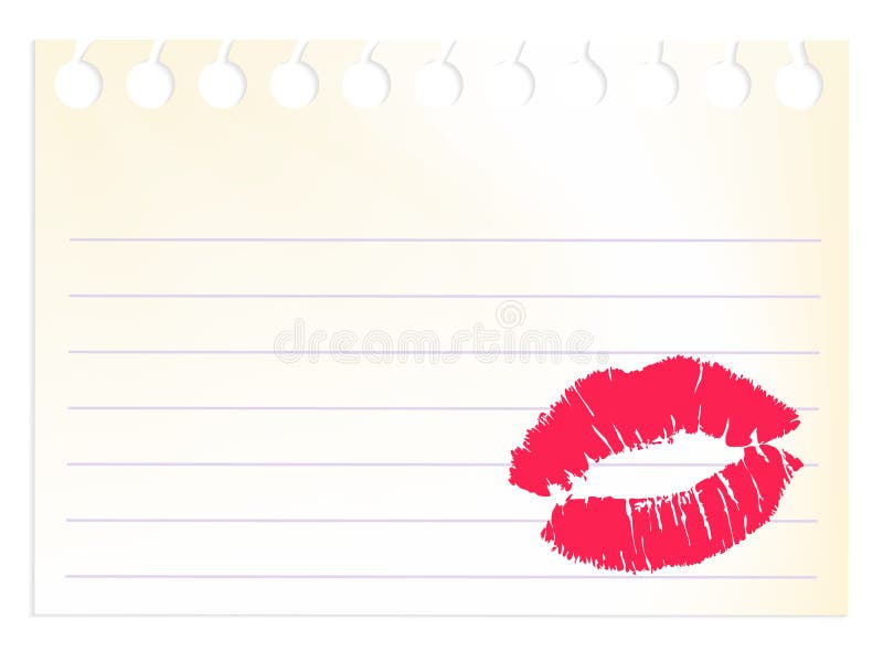 Kiss on paper stock vector. Illustration of touching 29730120