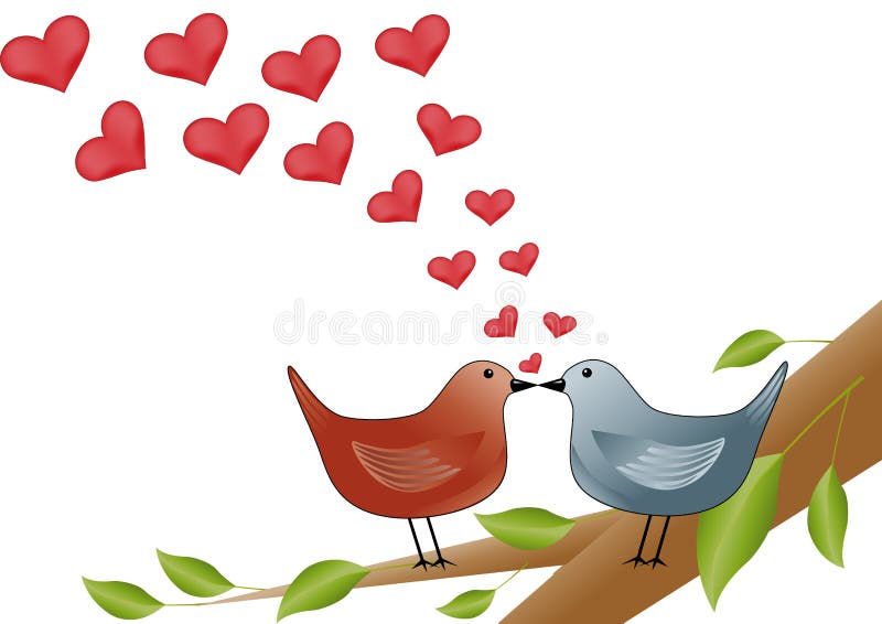 Kissing birds stock vector. Illustration of kissing, artwork 7544753