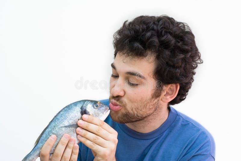 Kissing fish stock image. Image of humor, face, gilthead