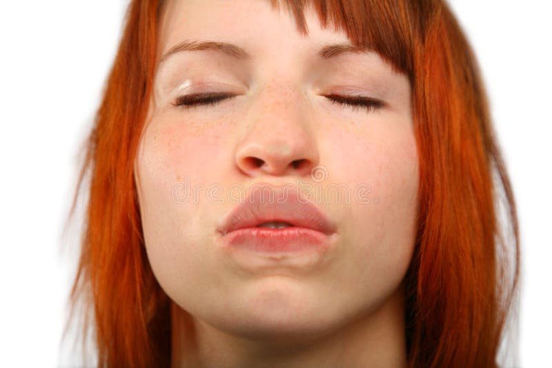 Kissing glass girl stock photo. Image of white, portrait - 7550676