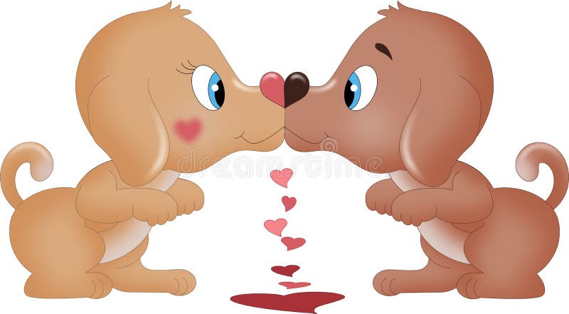 Kissing Valentines Dogs stock illustration. Illustration of animal