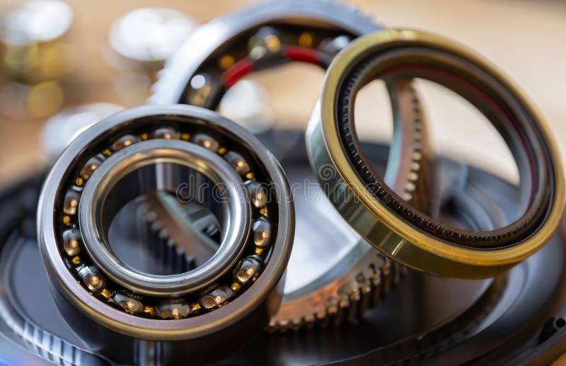 Kit of Bearings and Oil Seals for Motorcycles Stock Photo Image of