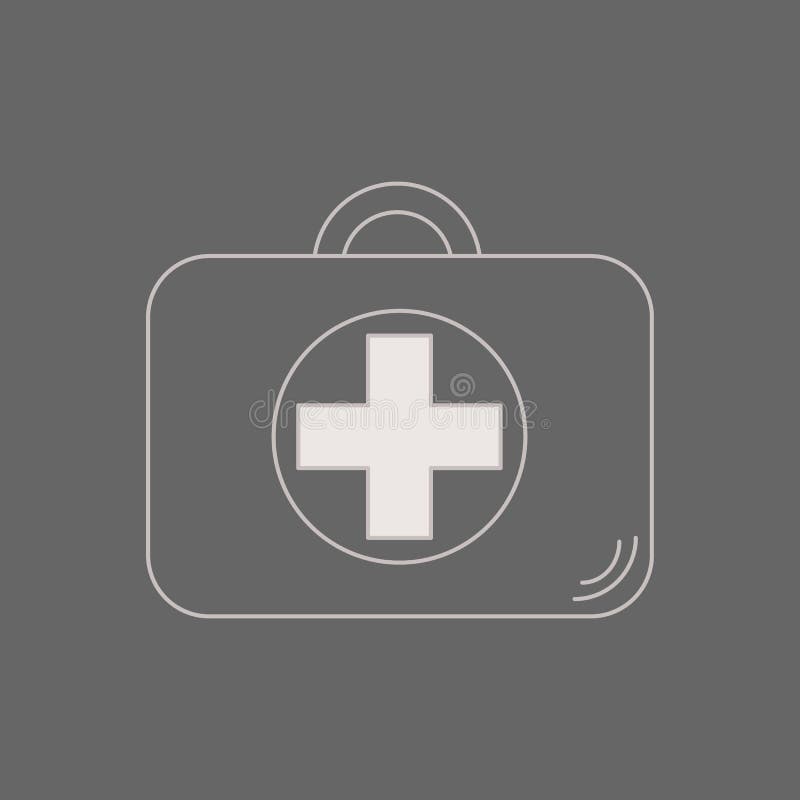 Kit de primeros auxilios Atención sanitaria, hospital y diagnósticos médicos Ejemplo en estilo plano Caso médico maleta de la rea stock de ilustración Kit de primeros auxilios Atención sanitaria, hospital y diagnósticos médicos Ejemplo en estilo plano Caso médico maleta de la rea stock de ilustración
