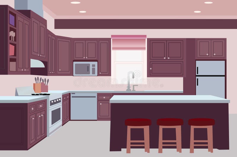 Creative Kitchen Background Design Illustration Stock Illustration -  Illustration of game, oven: 145875096
