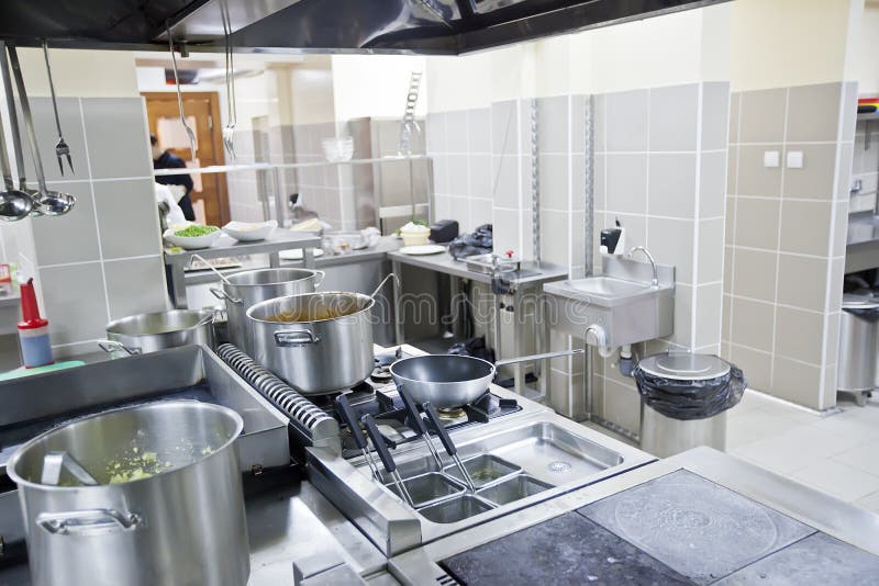 Restaurant Kitchen Dishwashing Area Stock Image Image of kitchen