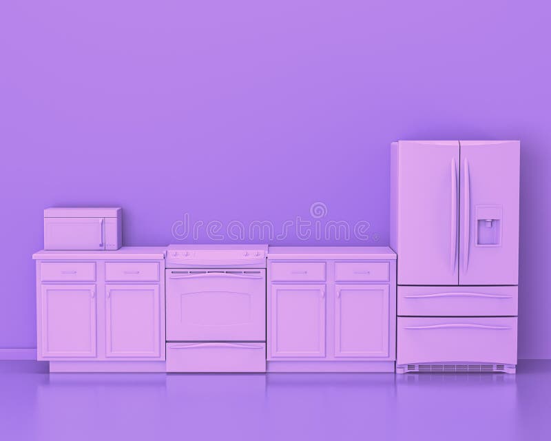 Kitchen Appliances Monochrome Single Pink Purple Stock