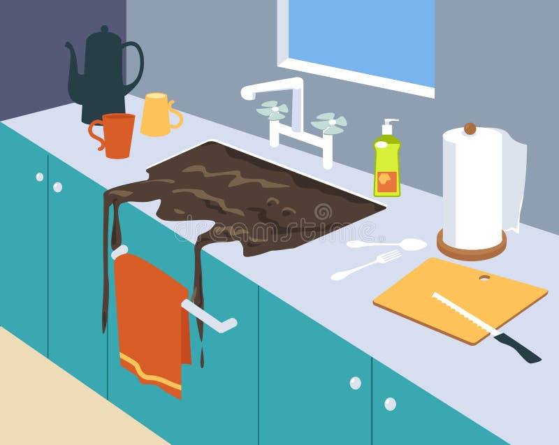 https://thumbs.dreamstime.com/b/kitchen-backed-up-sink-slime-coming-out-pipes-eps-vector-illustration-back-up-kitchen-sink-204595457.jpg