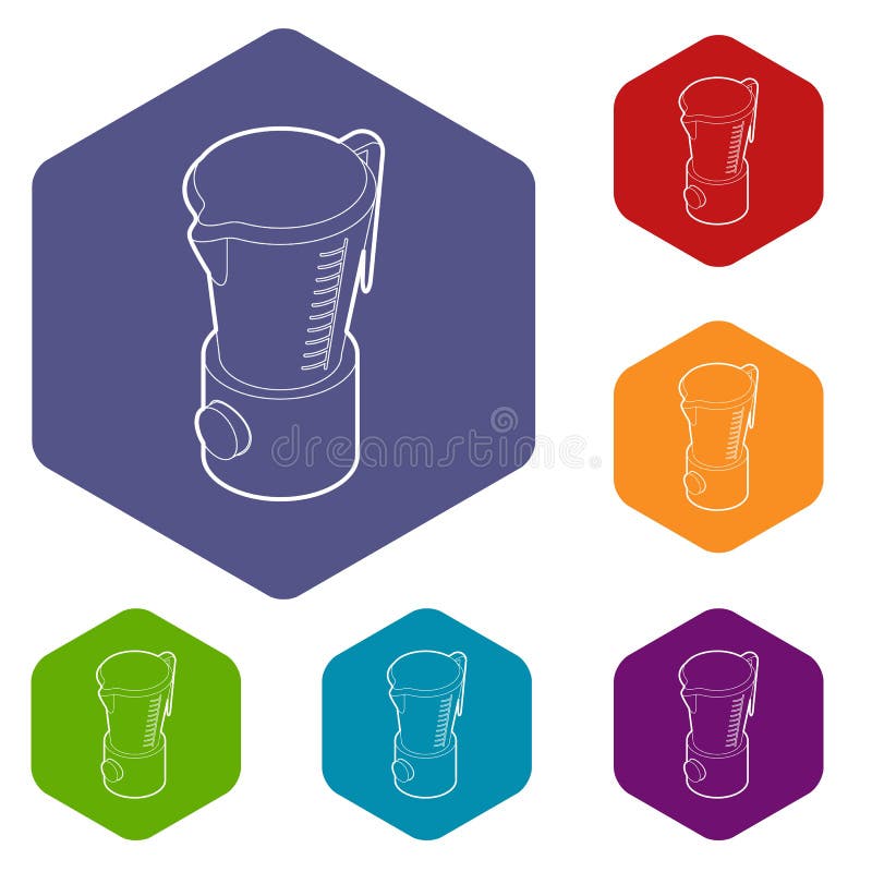 Kitchen blender machine icons vector hexahedron royalty free illustration