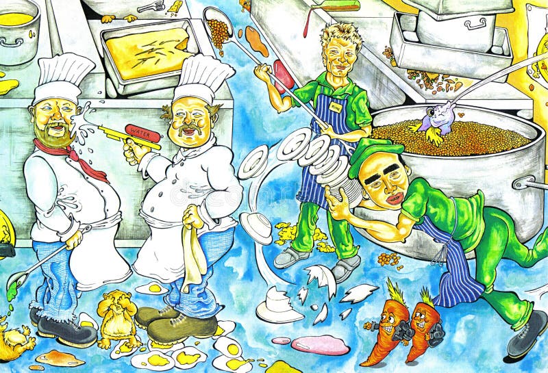 Kitchen Chaos stock illustration. Illustration of painting 87184