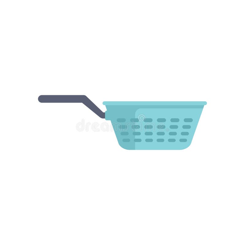 Kitchen colander draining pasta water on white background royalty free illustration