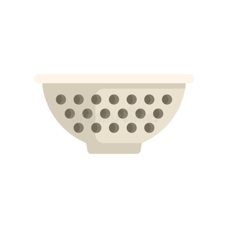 Kitchen colander with holes for draining water stock illustration