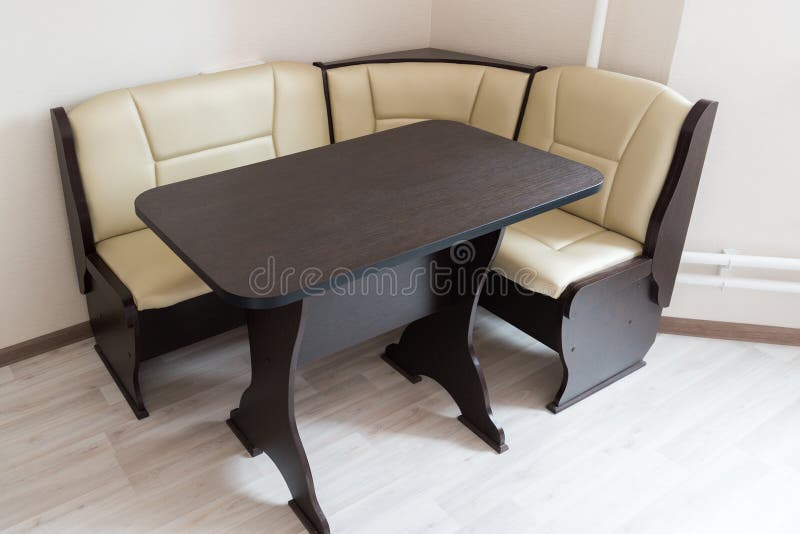 Kitchen Corner Sofa and Table in Interior Stock Photo Image of