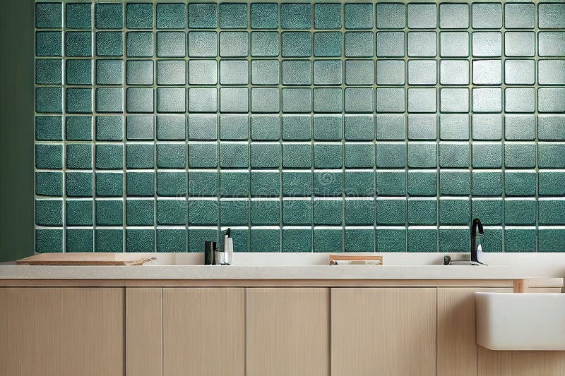 Kitchen Countertop and Tiles Pattern Stock Illustration Illustration