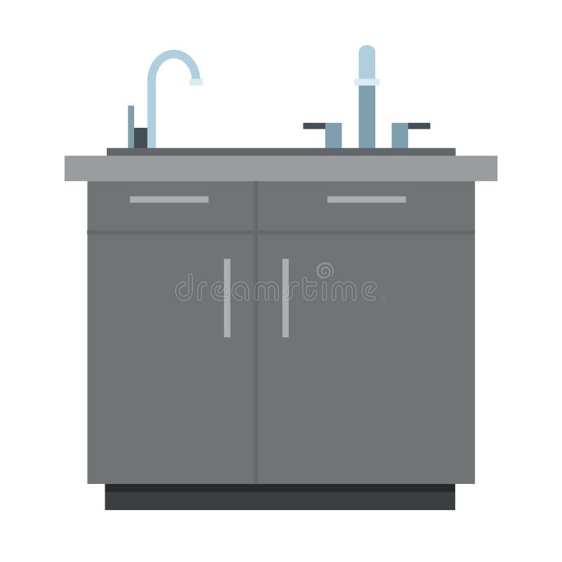 Kitchen with Sink Vector Icon Flat Isolated Illustration Stock